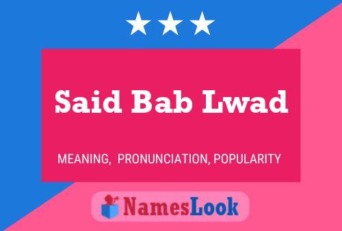 Said Bab Lwad 名字海报