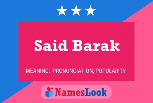 Said Barak 名字海报