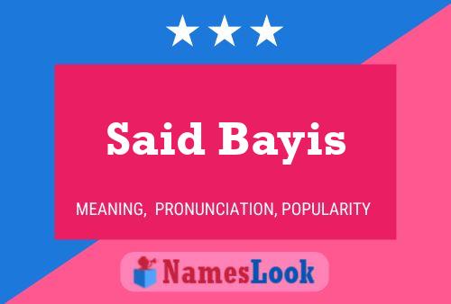 Said Bayis 名字海报