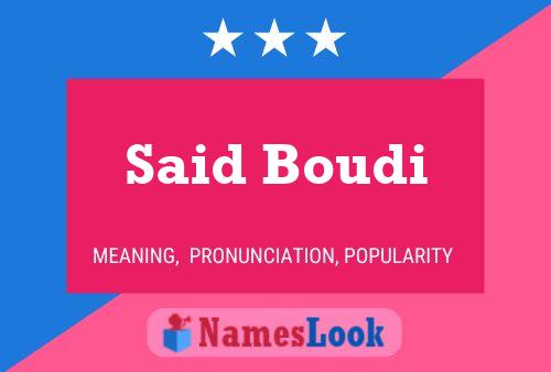 Said Boudi 名字海报