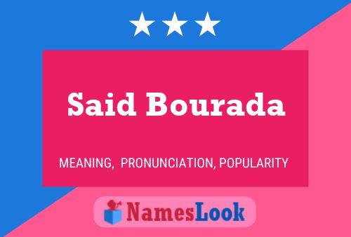 Said Bourada 名字海报