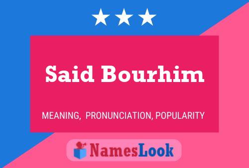 Said Bourhim 名字海报