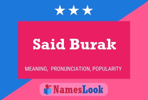 Said Burak 名字海报