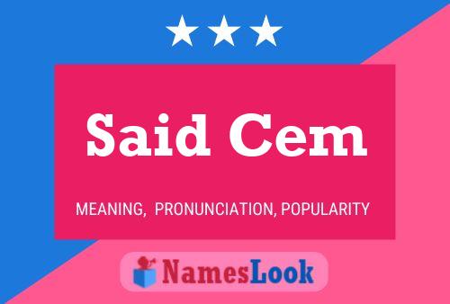 Said Cem 名字海报