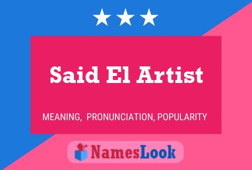 Said El Artist 名字海报