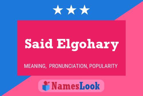 Said Elgohary 名字海报