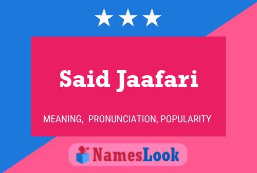 Said Jaafari 名字海报