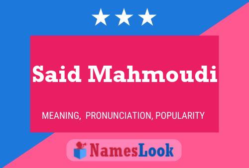 Said Mahmoudi 名字海报