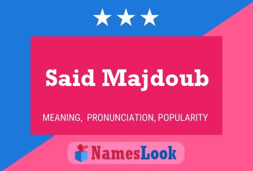 Said Majdoub 名字海报