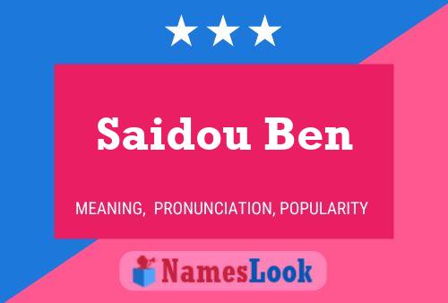 Saidou Ben 名字海报