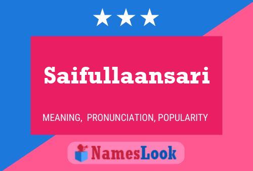 Saifullaansari 名字海报