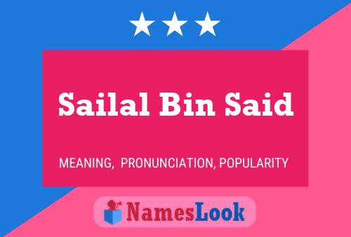 Sailal Bin Said 名字海报