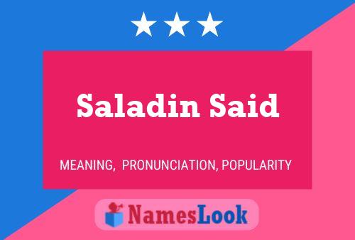 Saladin Said 名字海报