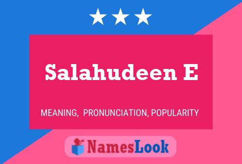 Salahudeen E 名字海报