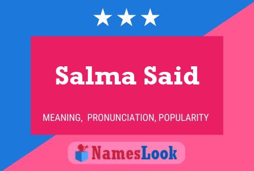 Salma Said 名字海报