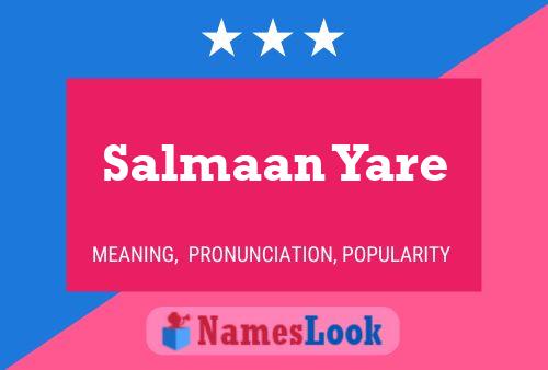 Salmaan Yare 名字海报