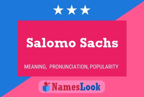 Salomo Sachs 名字海报