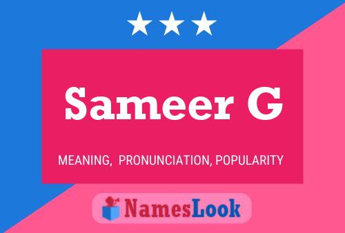 Sameer G 名字海报