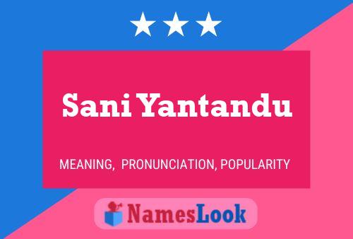 Sani Yantandu 名字海报