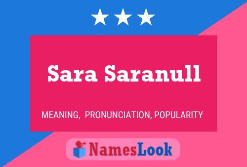 Sara Saranull 名字海报