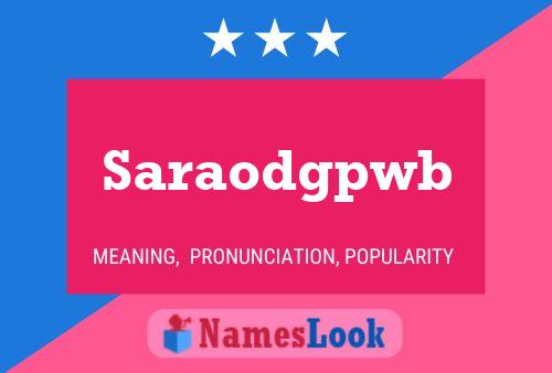 Saraodgpwb 名字海报