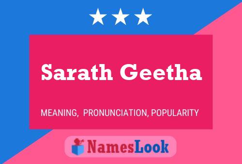 Sarath Geetha 名字海报