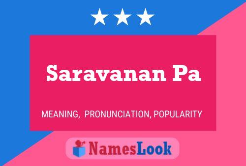 Saravanan Pa 名字海报