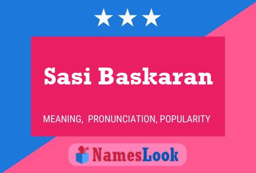 Sasi Baskaran 名字海报