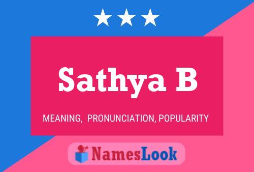 Sathya B 名字海报