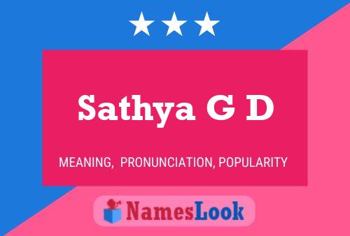 Sathya G D 名字海报