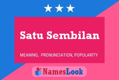 Satu Sembilan 名字海报