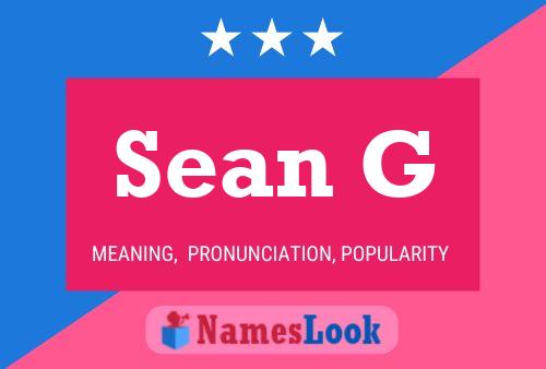 Sean G 名字海报