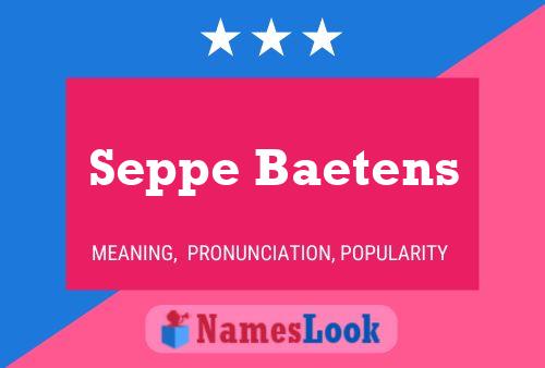 Seppe Baetens 名字海报