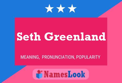 Seth Greenland 名字海报