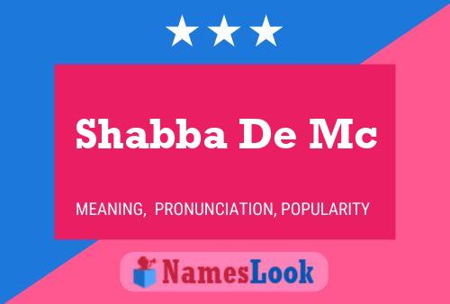 Shabba De Mc 名字海报