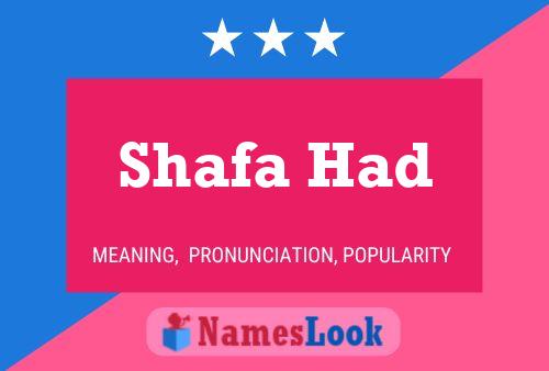 Shafa Had 名字海报