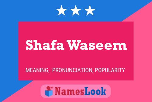 Shafa Waseem 名字海报