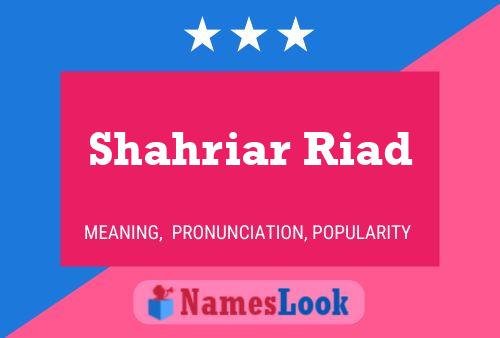 Shahriar Riad 名字海报