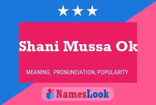 Shani Mussa Ok 名字海报