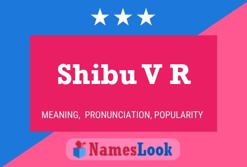 Shibu V R 名字海报