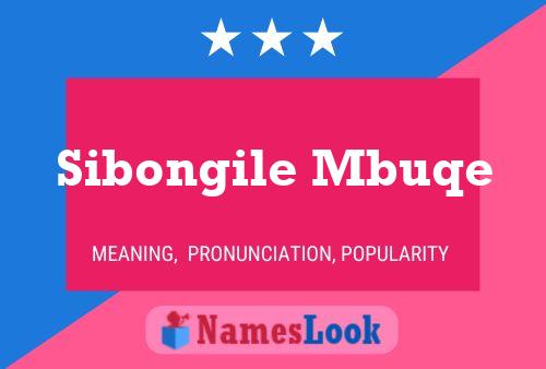 Sibongile Mbuqe 名字海报