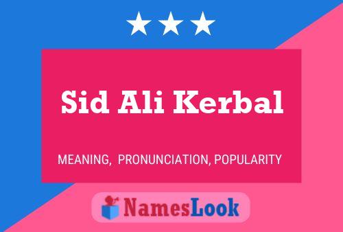 Sid Ali Kerbal 名字海报