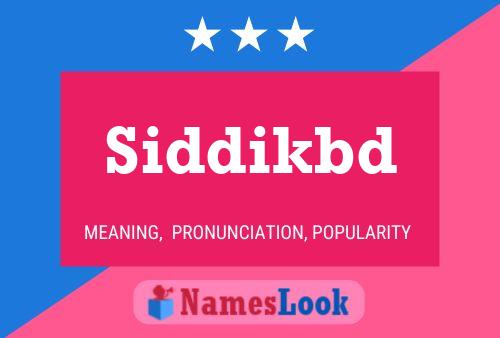 Siddikbd 名字海报