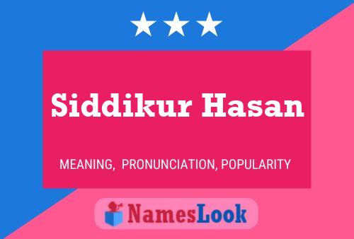 Siddikur Hasan 名字海报