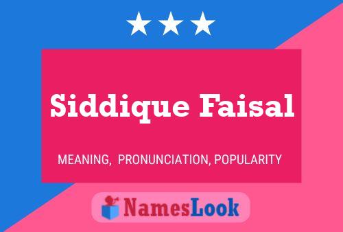 Siddique Faisal 名字海报