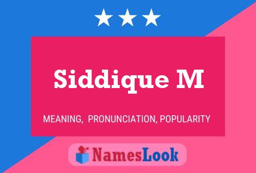 Siddique M 名字海报