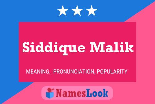 Siddique Malik 名字海报