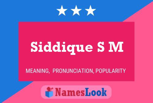 Siddique S M 名字海报