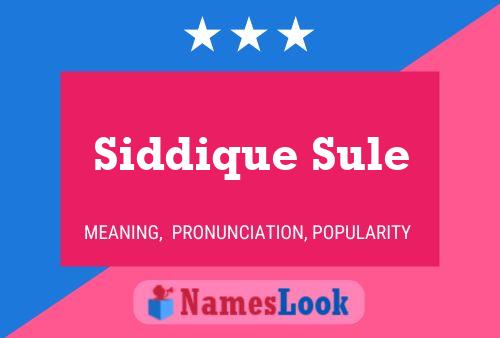 Siddique Sule 名字海报