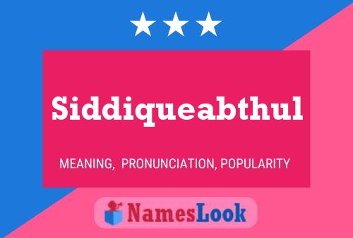 Siddiqueabthul 名字海报